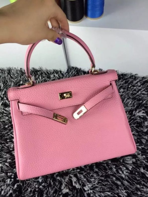 Hermes Kelly 25cm Togo Leather Pink Gold