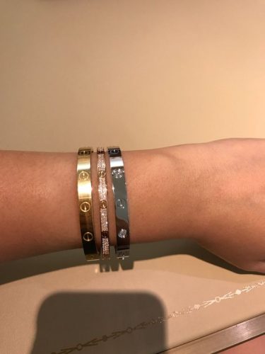 Cartier Semi-Open Love Bracelet Pink Gold 4 Diamonds photo review