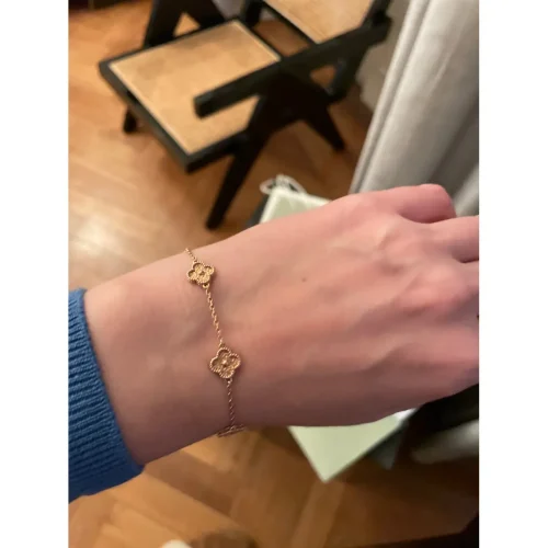 Van Cleef Arpels Sweet Alhambra Bracelet 6 Motifs Rose Gold With Pave Diamonds photo review