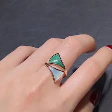 DIVAS’ Contraire Ring Rose Gold with Mother of Pearl and Malachite photo review