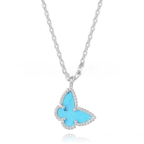 Van Cleef Arpels Lucky Alhambra Butterfly Necklace White Gold With ...