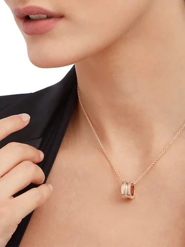 B.zero1 Design Legend Necklace with Rose Gold Pendant Set with Pave Diamonds photo review