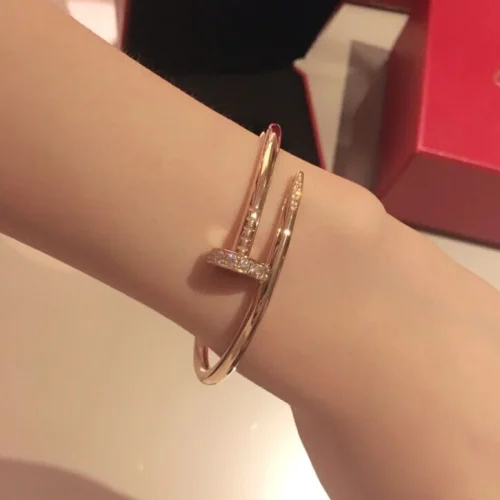 1:1 Replica Cartier Juste Un Clou SM White Gold Bracelet with Diamonds B6064817 photo review