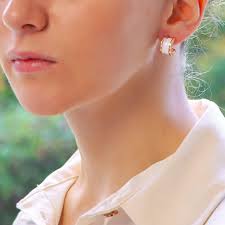 B.zero1 Rose Gold Earrings with White Ceramic photo review